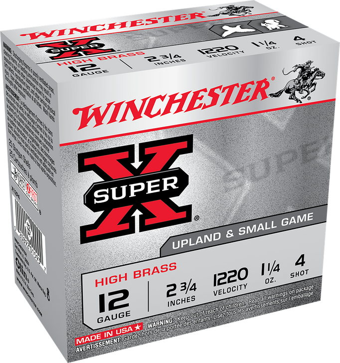 Winchester Super-X Shotshell 12 Gauge 1 1/4 Oz 2.75in - Shotgun Ammo - 25RD Box - X12P4