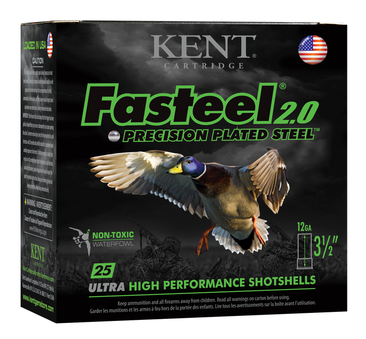 Kent Cartridge Fasteel 2.0 12 Gauge 1-3/8 Oz 3.5in BB Shot Shotgun Ammo - 25RD Box - K1235FS40-BB