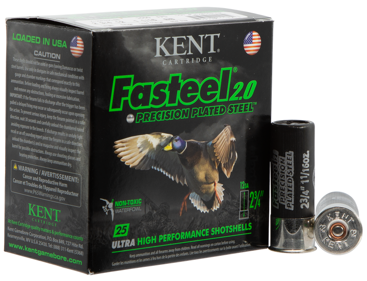 Kent Cartridge Fasteel 2.0 12 Gauge 1 1/16 Oz 2.75in BB Shot Shotgun Ammo - 25RD Box - K122FS30-BB