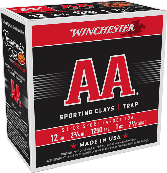 Winchester AA 12 Gauge 1 Oz 2.75in - Shotgun Ammo - 25RD Box - AASC12507