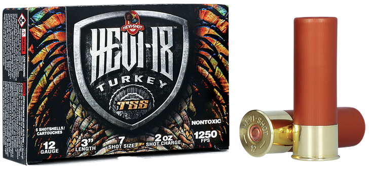 HEVI-Shot HEVI-18 TSS Turkey 12 Gauge 2oz 3in #7 - Shotgun Ammo - 5RD Box - HS4007