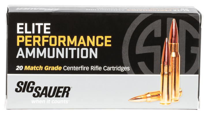 SIG SAUER Elite Match Grade .308 Winchester 175 Grain Open Tip Match Brass Cased - Rifle Ammo - 20RD Box