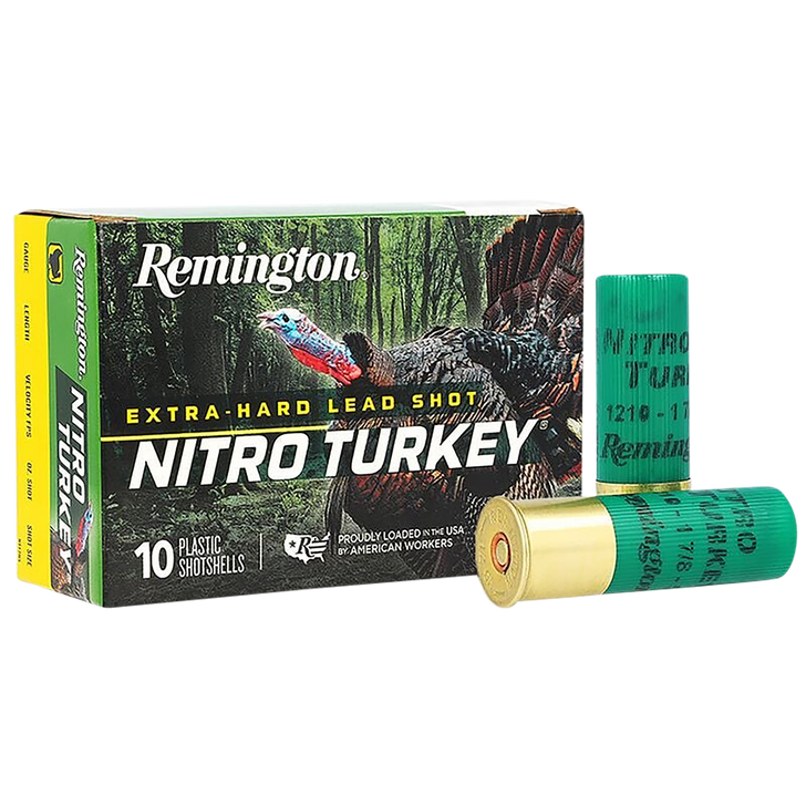 Remington Nitro Turkey Loads 12 Gauge 2oz 3.5in 1300FPS #4 - Shotgun Ammo - 10RD Box - 26710