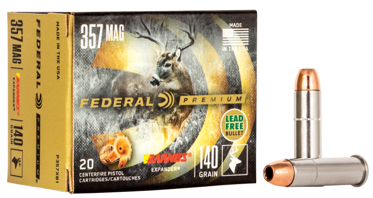 Federal .357 Magnum 140 Grain Barnes Expander  -  Pistol Ammo  -  20RD Box - P.357XB1