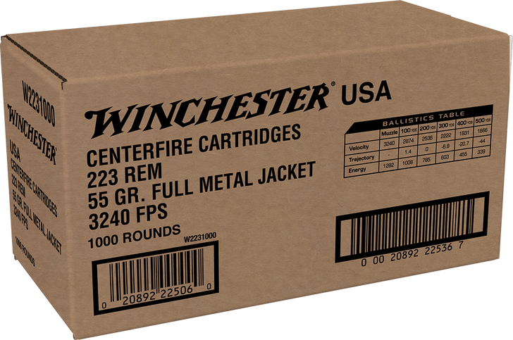 Winchester Ammo Usa, Win W2231000        223      55 Fmj       *cs*1000