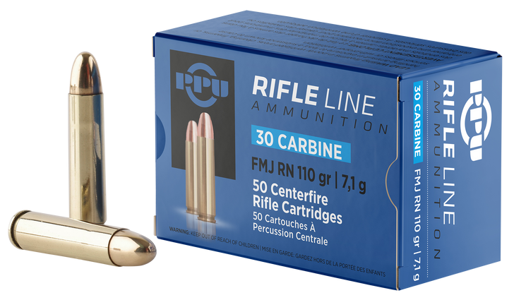 PPU  .30 Carbine 110 Grain - FMJ -  - 50RD Box - PP30F