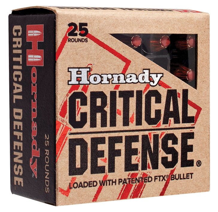 Hornady Critical Defense .380 ACP 90 Grain Flex Tip EXpanding Brass Cased  -  Pistol Ammo  -  25RD Box - 90080