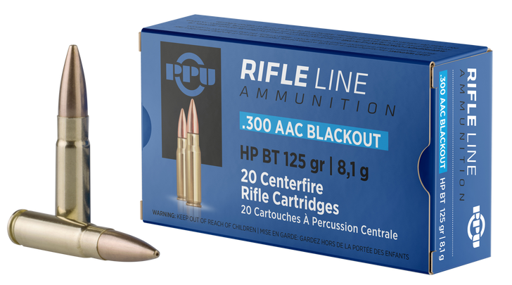 Ppu Ammo .300 Aac Blackout 125gr HPBT - 20RD Box