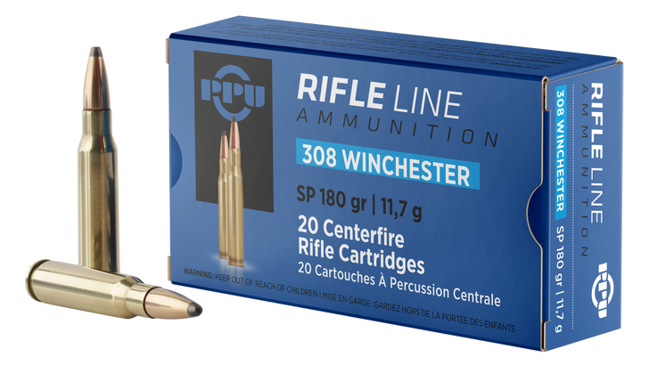 PPU  .308 Winchester 180 Grain Soft Point  - 20RD Box - PP3083
