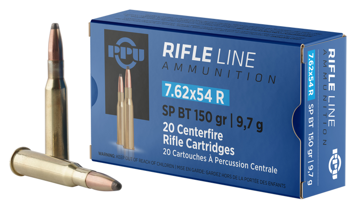 PPU  7.62x54mm Russian 150 Grain Soft Point  - 20RD Box - PP76254S