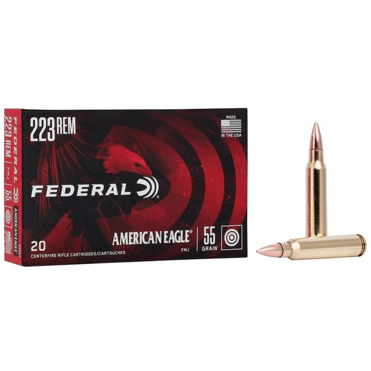 Federal .223 Rem  55GR FMJ-BT  - AE223 - 500rd Case - Ships FREE