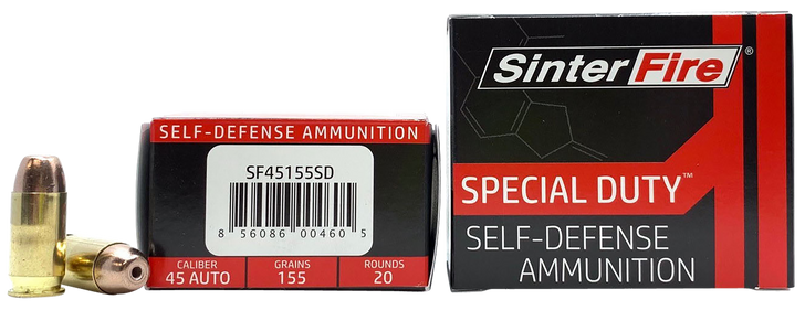 Sinterfire Inc Special Duty (sd), Sinterfire Sf45155sd  45a 155gr.hollow Point 20/10