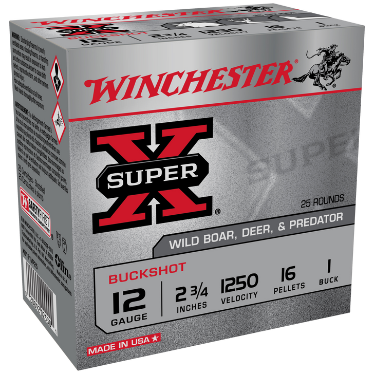 Winchester Ammo Super X, Win Xb121vp25 Sup-x        12 2.75 0  Buck   25/10