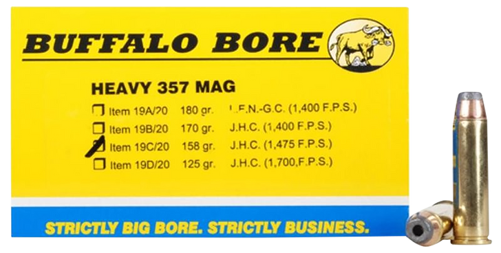 Buffalo Bore Ammunition Heavy, Bba 19c/20    357mg       158 Cast           20/12