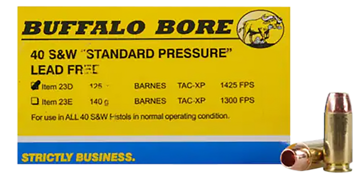 Buffalo Bore Ammunition Standard Pressure, Bba 23d/20    40s         125 Brn Tacxp      20/12