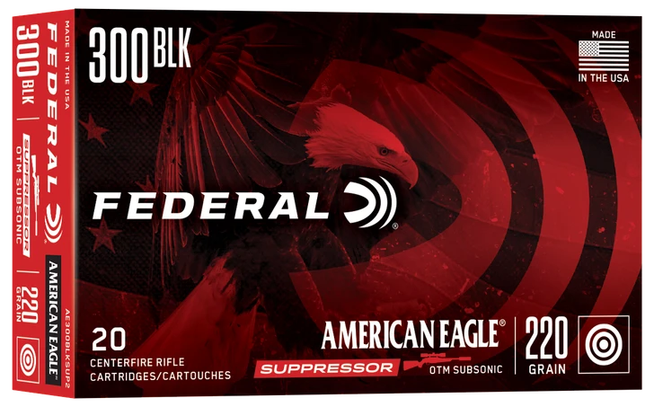 Federal American Eagle Suppressor 300AAC Blackout 220gr Open Tip Match - AE300BLKSUP2 - 20rd
