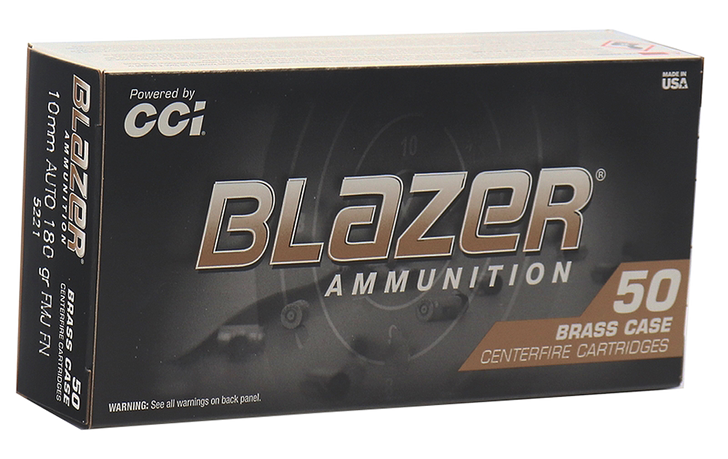 Cci Blazer Brass, Cci 5221    Blazer Brass 10mm 180 Fmj Fn     50/20