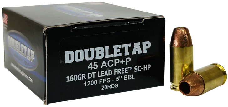 Doubletap Ammunition , Dtap 45a160xm   45acp  160 Schp Ld Free      20/50
