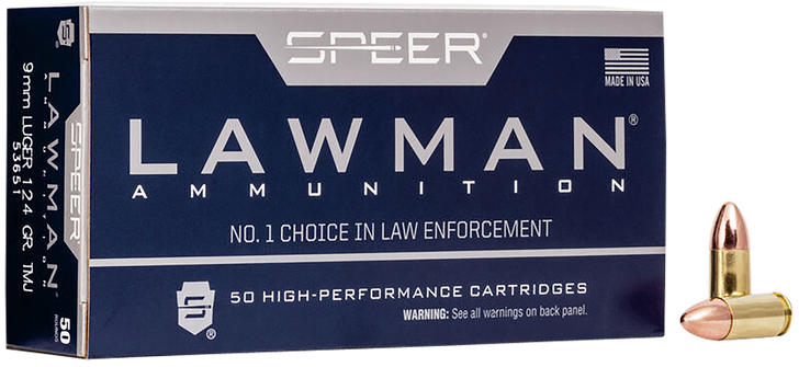 Speer Speer Lawman Training 9mm 124gr Total Metal Jacket - 53651 - 50rd