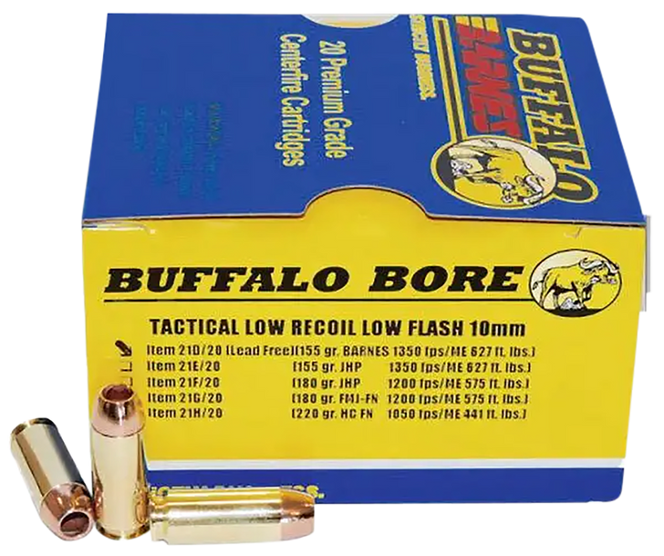 Buffalo Bore Ammunition Buffalo-barnes, Bba 21d/20    10mm        155 Brn Tacxp      20/12