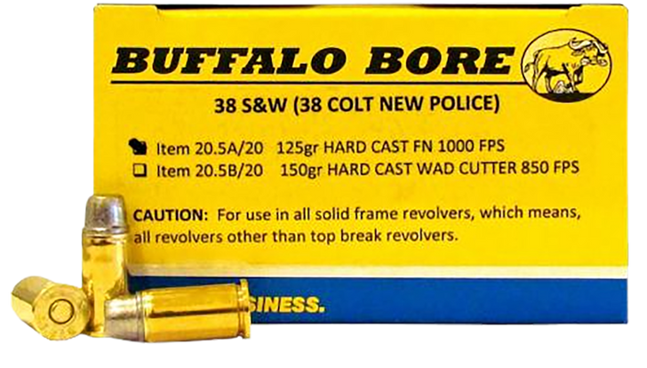 Buffalo Bore Ammunition Personal Defense, Bba 20.5a/20  38sw        125 Hcfn           20/12