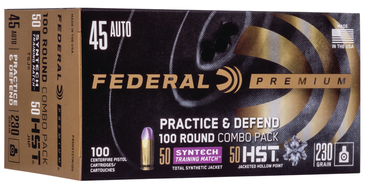 Federal Premium, Fed P45hst2tm100   45a     230 Prt/dfnd      100/5