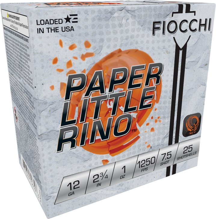 Fiocchi Paper Little Rino, Fio 12fptx75 Ltl Rino Ppr  12 2.75 7sht  1oz 25/10