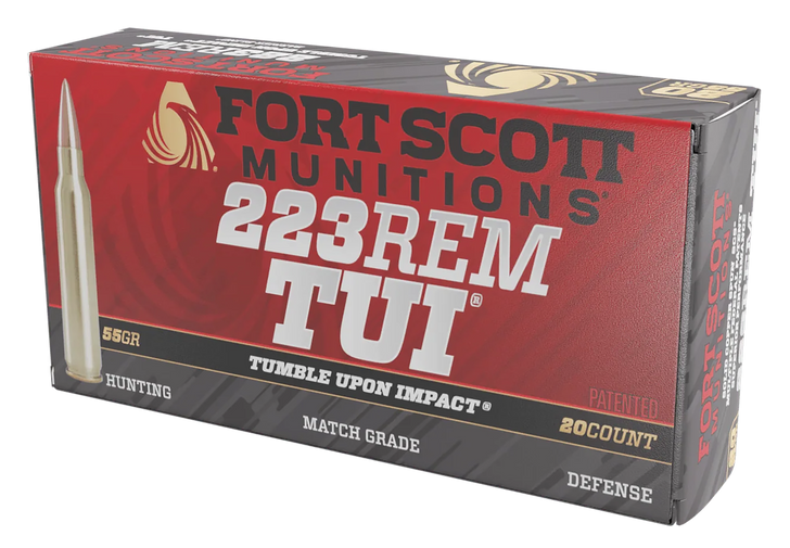 Fort Scott Munitions Tumble Upon Impact (tui), Fsm 223-055-scv       223rem  55g  Scs Tui   20/25