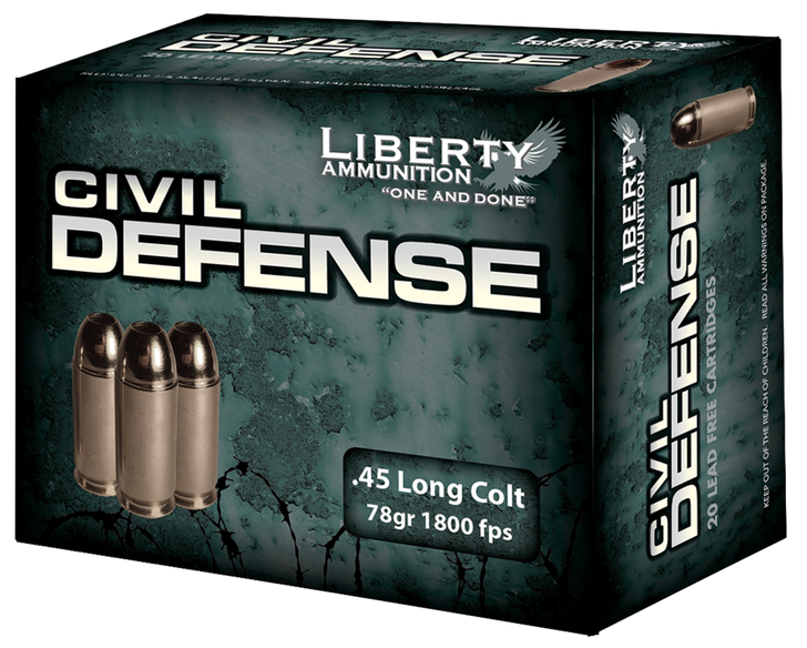 Liberty Ammunition Civil Defense, Liberty La-cd-45-031      45lc    78         20/50