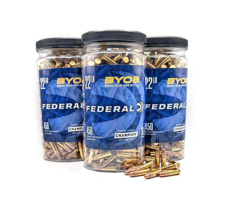 Federal BYOB  .22 LR - 36 gr. CPHP - 450rd Bottle - 3 Pack - Ships FREE