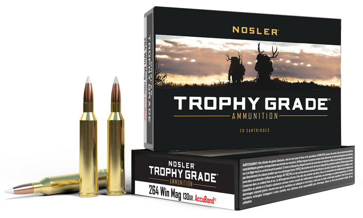 Nosler Trophy Grade, Nos 60019 Trophy 264win   130 Ab             20/10