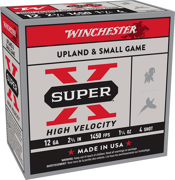 Winchester Ammo Super X, Win X12hv4    Spx 12 2 3/4 #4 Hs Hvel 11/4oz 25/10