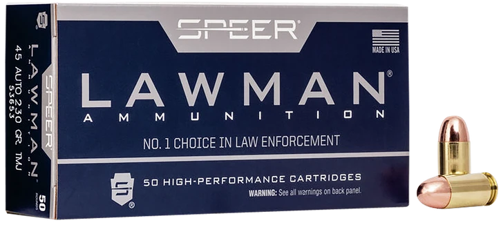 Speer Ammo Lawman, Speer 53653 Lawman       45acp 230 Tmj       50/20