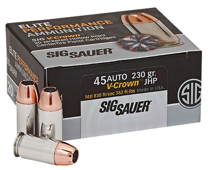 Sig Sauer Elite Performance, Sig E45ap2-20            Vcrwn 45   230 Jhp  20/10