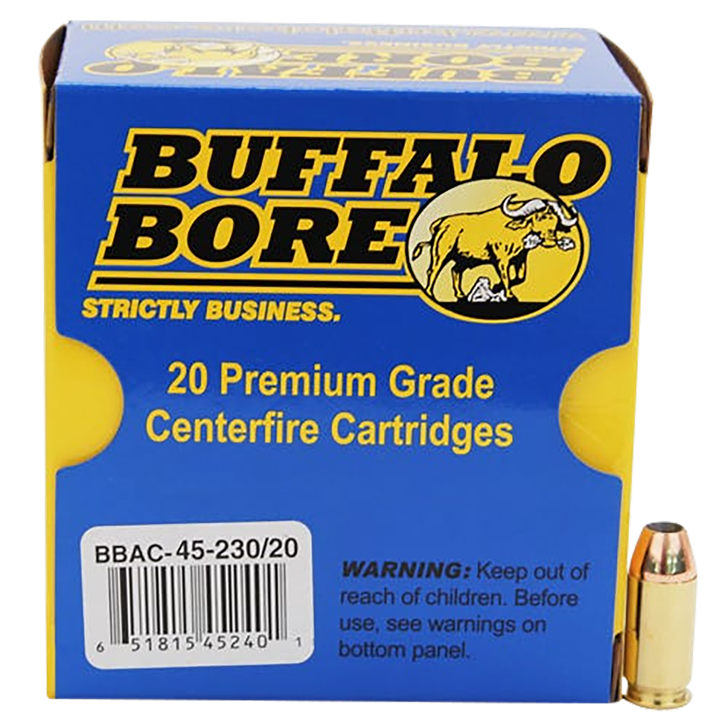 Buffalo Bore Ammunition Personal Defense, Bba 45-230/20    45a +p   230 Jhp            20/12