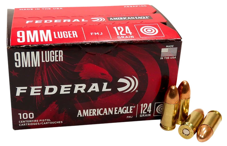 Federal American Eagle, Fed Ae9ap100       9mm      124 Fmj          100/5