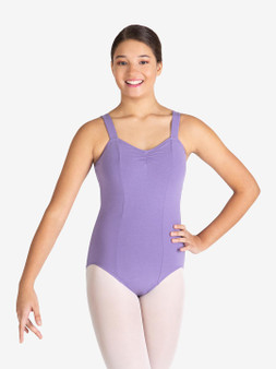 #SE1012C Wide Strap Pinch Front Tank Leotard