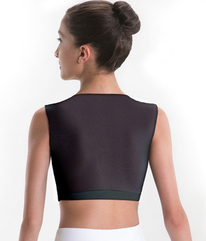 3372 497 Mesh Accent Pinch Front Crop