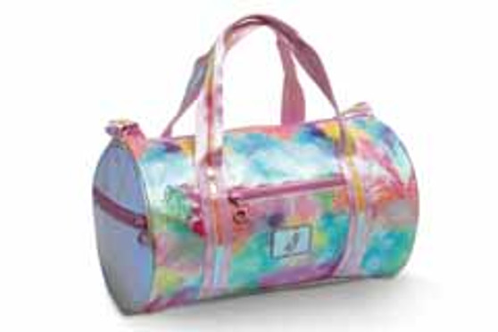 #B21514 Pastel Clouds and Hearts Duffle