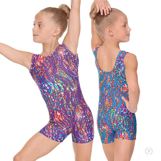 #47503 Girls Metallic Sequin Gymnastics Biketard