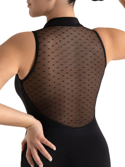 #12002W Adult Spot On Zip Front Leotard