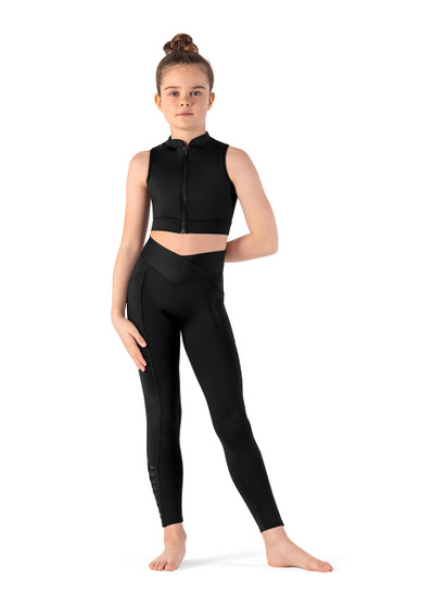 #CZ8465 Weave Zip Crop Top