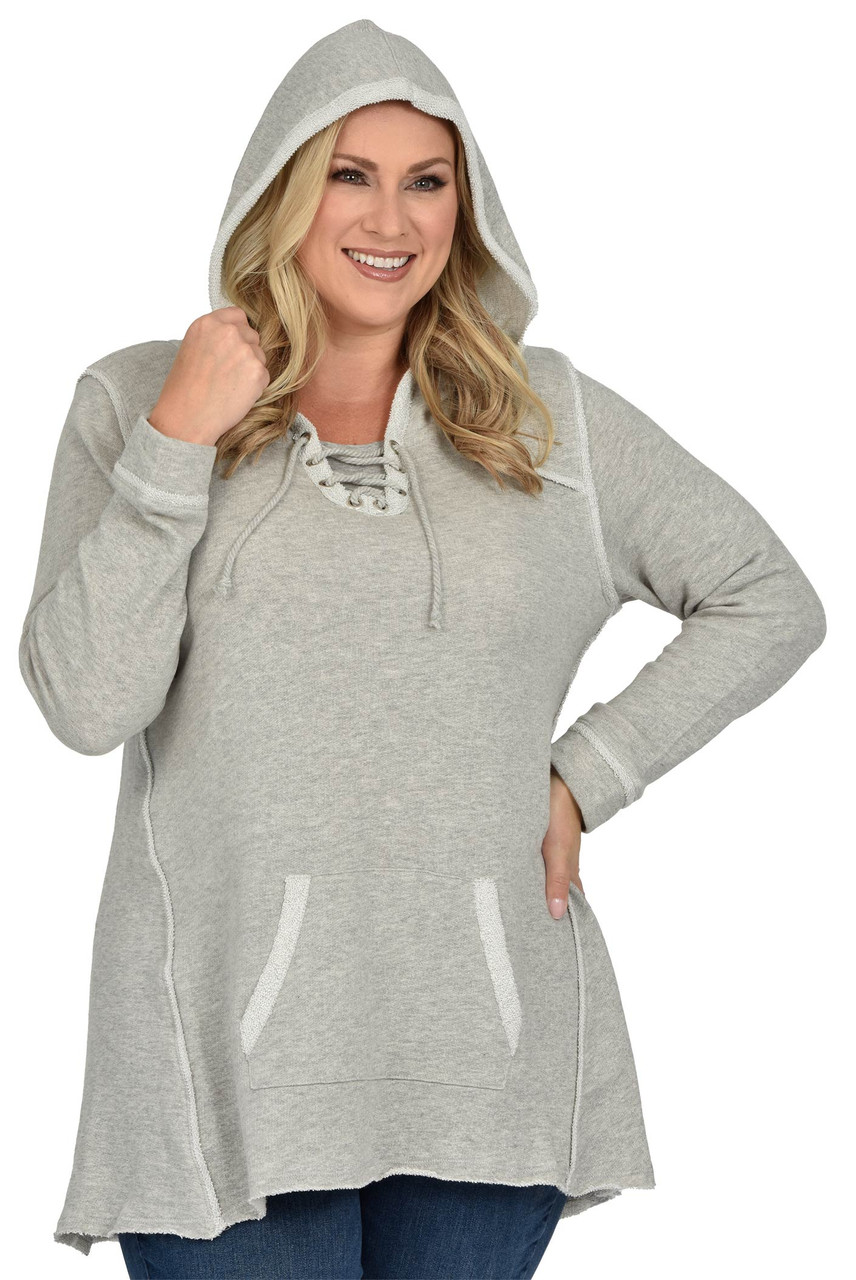 Style # 1722 - Hoodie Tunic with Contrast Binding - Distinct Apparel