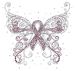 Ovrs5314 - Cancer Awareness Ribbon Butterfly
