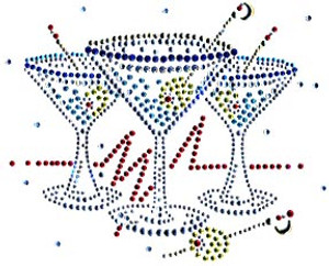 Ovrs423 - 3 Martini Glasses - ON SALE!