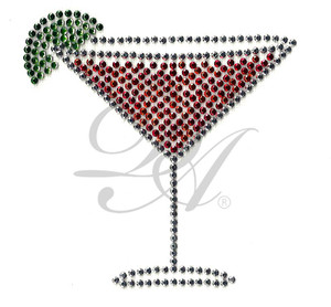Ovrs728B - Large Martini Glass with Lime in Studs - ON SALE!