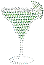 Ovrs729SB - Small Margarita Glass with Lime in Studs - ON SALE!