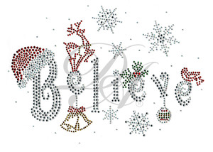 Ovrs7376 - Believe w/ Santa Hat & Ornaments