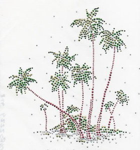 Ovrs2229 - Nine Palm Trees on Island - ON SALE!