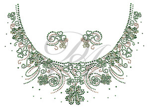 Ovrs4919 - St. Patrick's Shamrocks Round Neckline 
